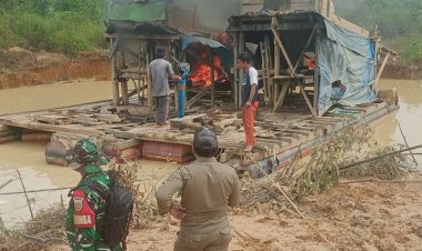 Geram Tambang Ilegal Tak Gentar, Kapolres Bungo Pimpin Bakar Rakit PETI: Gass Pol!!