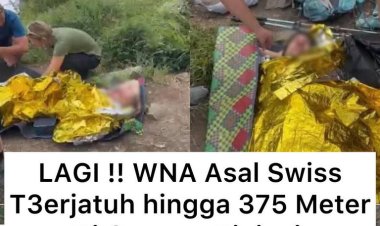 Pendaki Asal Swiss Terjatuh di Gunung Rinjani, Dievakuasi dalam Kondisi Kaki Patah