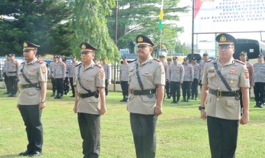 Kapolres Bungo Pimpin Sertijab Kapolsek dan Kasat Lantas