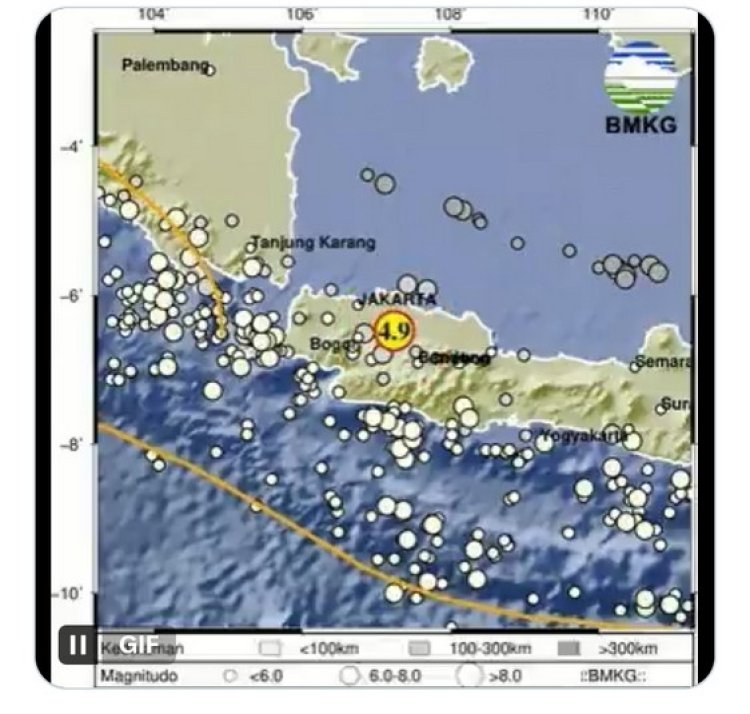 Gempa Magnitudo 4,9 Guncang Bekasi, Terasa hingga Jakarta