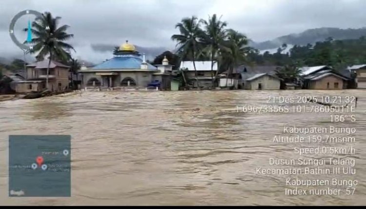 Debit Sungai Batang Pelepat dan Batang Bungo Meluap, Warga Diminta Waspada