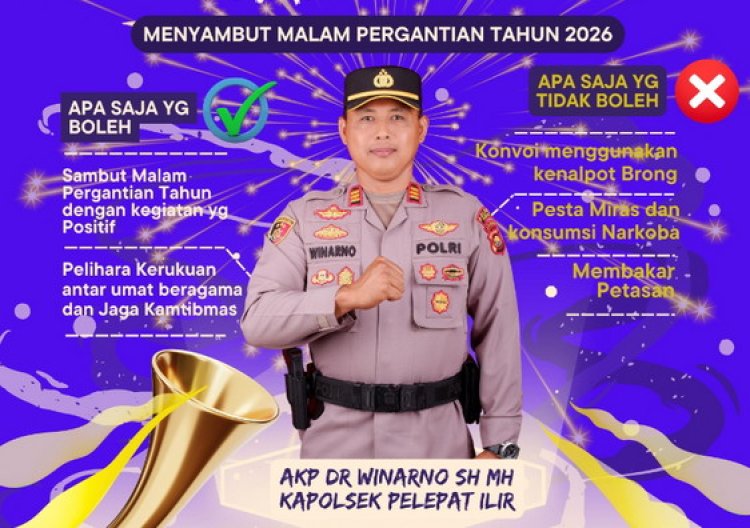 Sambut Tahun Baru 2026, Kapolsek Pelepat Ilir Imbau Warga Rayakan dengan Aman dan Bermakna