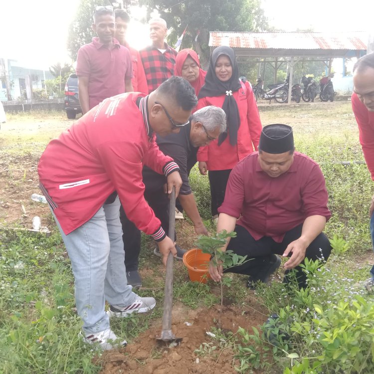 Momentum HUT Megawati Soekarnoputri ke-79, DPC PDI Perjuangan Bungo Tanam Harapan Lewat Pohon