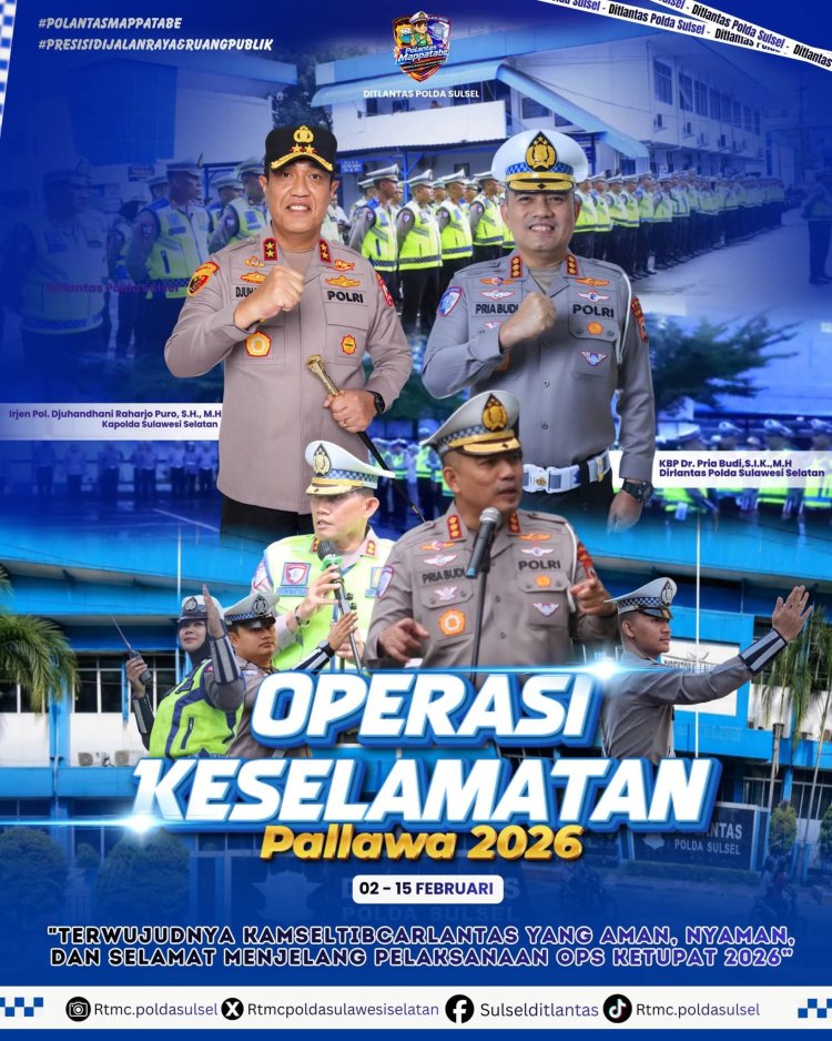 Polda Sulsel Resmi Gelar Operasi Keselamatan Pallawa 2026: Wujudkan Kamseltibcarlantas Jelang Ops Ketupat