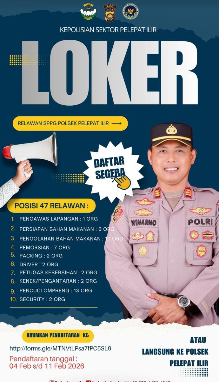 Polsek Pelepat Ilir Buka Rekrutmen 47 Relawan SPPG, AKP Winarno: "Ini Kesempatan Masyarakat Ikut Berkontribusi"