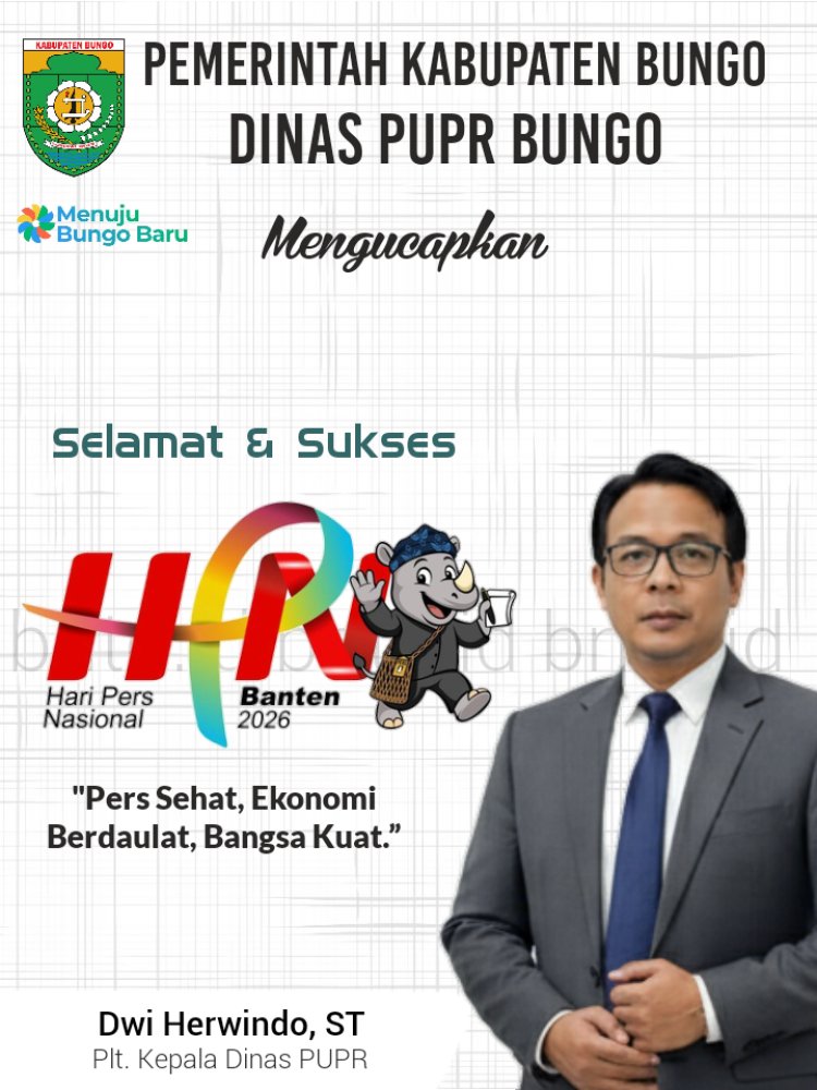 Plt Kadis PUPR Bungo Dwi Herwindo Sampaikan Apresiasi pada Peringatan Hari Pers Nasional 2026 di Banten