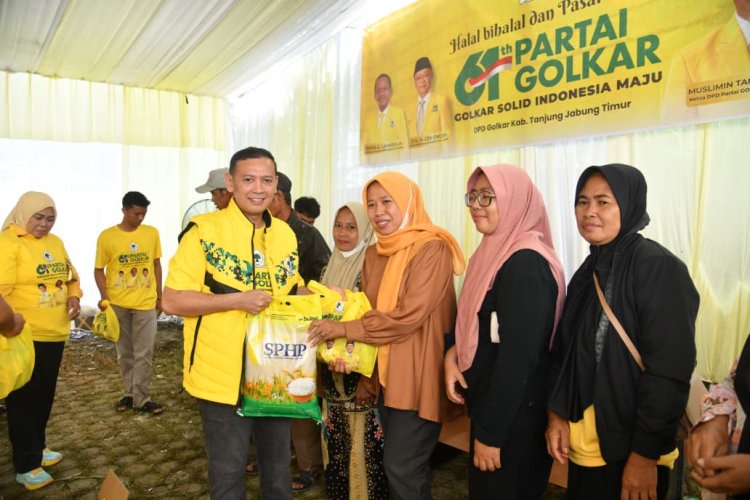 Diserbu Warga! Golkar Tanjabtim Gelar Pasar Murah, Sembako Rp61 Ribu Ludes Diburu