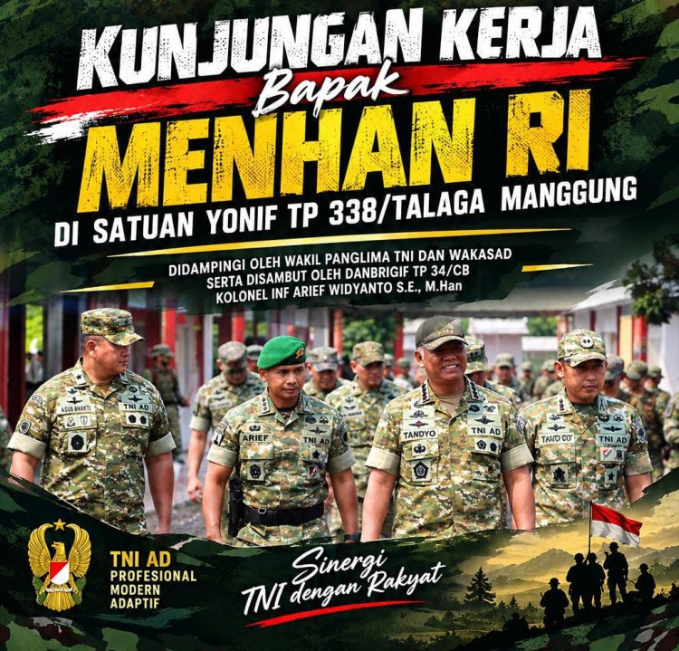 Menhan Kunjungi Yonif TP 338/Talaga Manggung, Tekankan Kesiapan Prajurit dan Sinergi dengan Rakyat