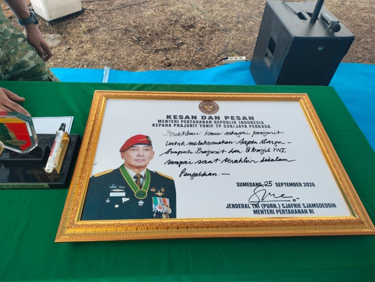 Menhan RI Kunjungi Yonif TP 339/Jaya Perkasa di Sumedang, Sampaikan Pesan Tegas kepada Prajurit