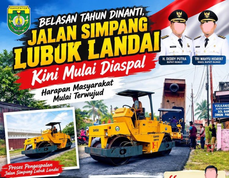 Belasan Tahun Dinanti, Jalan Simpang Lubuk Landai Kini Mulus Diaspal