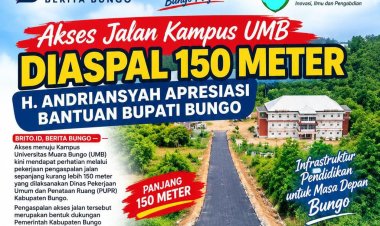 Akses Jalan Kampus UMB Diaspal 150 Meter, H. Andriansyah Apresiasi Bantuan Bupati Bungo