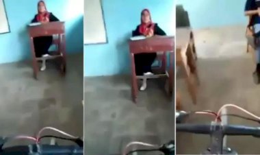 VIRAL! Siswa ini Malah Bersepeda di Kelas Saat Guru Sedang Mengajar