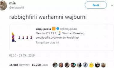 Viral Emotikon Duduk Antara Dua Sujud, Netizen: Woi Tak Pakai Mukena