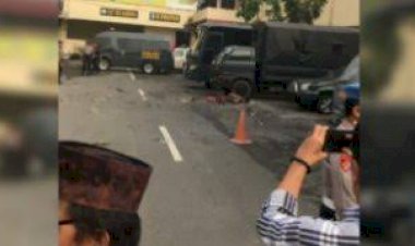 Pasca Ledakan, Mapolres Medan Dijaga Ketat Brimob Bersenjata Lengkap