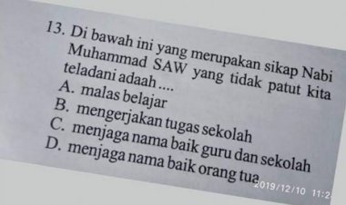 Viral! Di Solok Sumbar, Soal Ujian SD Diduga Hina Nabi Muhammad