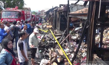 Pasar Penampungan di Kota Sukabumi Terbakar, Pedagang Panik