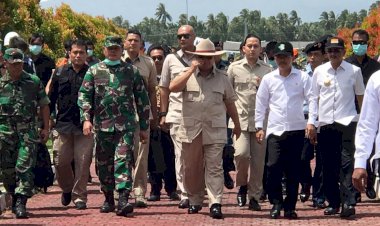 Cool! Menhan Prabowo Kunjungi Lokasi Observasi Natuna Tak Gunakan Masker