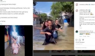Viral Sekelompok ABG Joget TikTok di Tengah Banjir, Yang Penting Hepi!