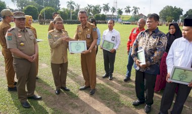 Sekda Tanjabbar Ikuti Upacara Peringatan Bulan K3 Tingkat Provinsi Jambi Tahun 2020