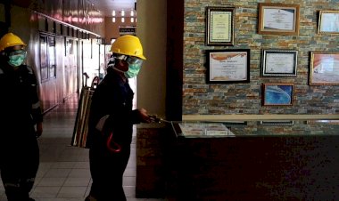 Bahaya Corona, Mapolres Muarojambi Disemprot Cairan Disinfektan