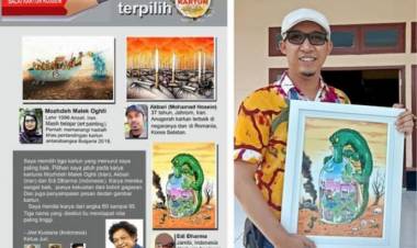 Edi Dharma Kartunis Jambi Juara III Kompetisi Internasional "National Travel Cartoon 2019" 