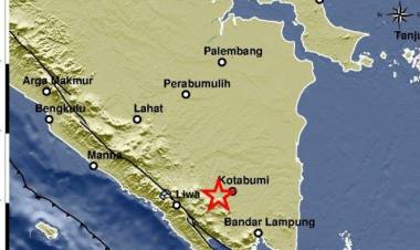 Gempa Magnitudo 4,4 di Barat Daya Lampung Utara