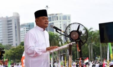 Hadiri Pidato Prabowo di Surabaya, Gatot: Saya hadir Demi Merah Putih, Demi Negara dan Bangsa