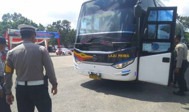 Satlantas Polresta Lakukan Ramp Check di Terminal Alambarajo