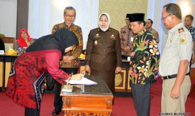 Bupati Masnah Hadiri MoU Optimalisasi Penerimaan Pajak Pusat dengan BPN