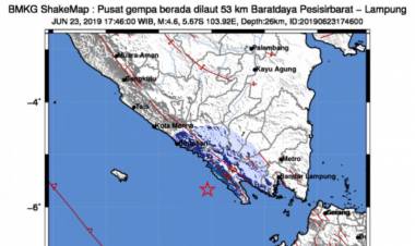 Gempa Bumi Magnitudo 4,6 di Pesisir Barat Lampung