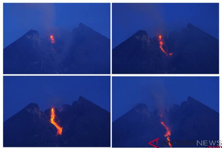 Gunung Merapi Muntahkan Sembilan Kali Lava Pijar