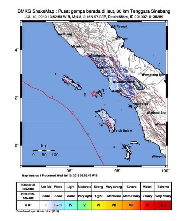 Gempa Sinabang Aceh Dirasakan Hingga Nias