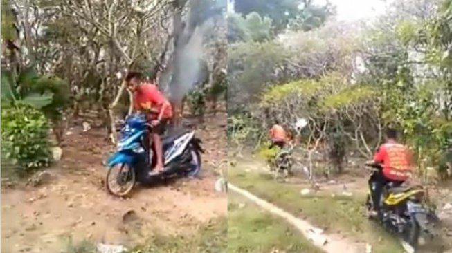 Viral Remaja Lindas Kuburan Pakai Motor, Banjir Hujatan