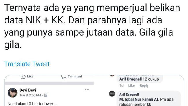 Viral Jual Beli Data e-KTP dan KK di Medsos