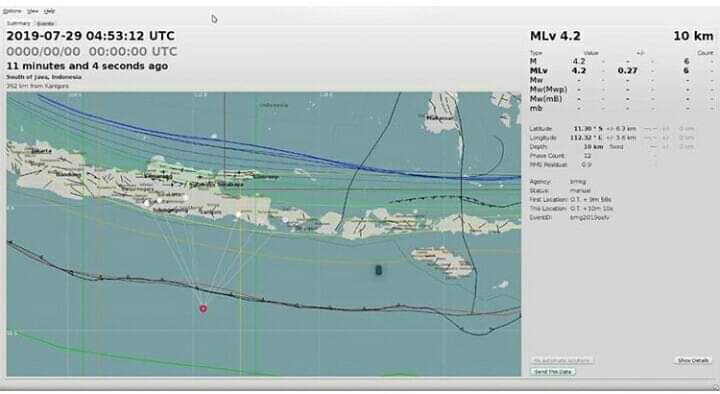 Gempa Magnitudo 4,2 Guncang Malang Sekitarnya
