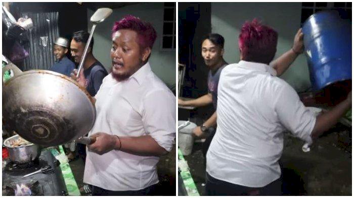 VIRAL! Aksi Nyeleneh Chef Antok Babalu Cafe, Lempar Panci Hingga Tabung Gas 12Kg