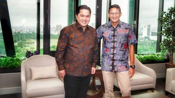 Menteri BUMN Erick Jumpa Sandi, Bahas Holdingisasi Hingga Isu Jiwasraya