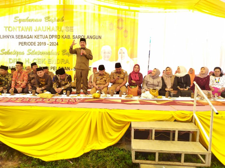 Ribuan Masyarakat Pelawan Singkut Hadiri Syukuran Tantowi Jauhari, Serta Silaturahmi Dengan Cek Endra