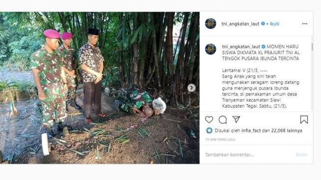 Viral! Tangis Pecah Dikuburan Pemuda Ini Lulus TNI AL: Jadilah prajurit yang Tangguh, Setangguh Ibu Mendidikmu Hingga Akhir Hayatnya